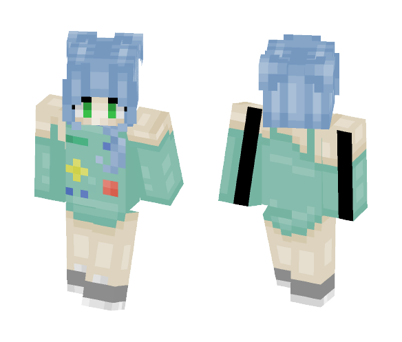Nerd girl /w BMO Shirt + Buns - Girl Minecraft Skins - image 1