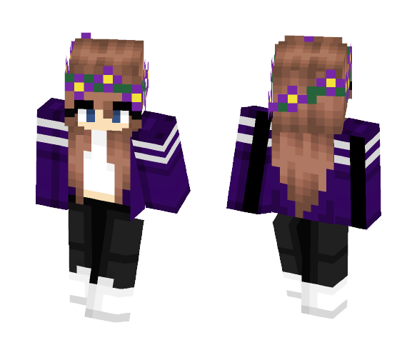 Purple Cardigan [New Shading] - Female Minecraft Skins - image 1