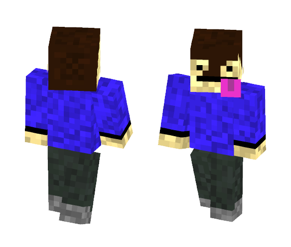 Realistic Derp Kid with Blue Shirt - Male Minecraft Skins - image 1