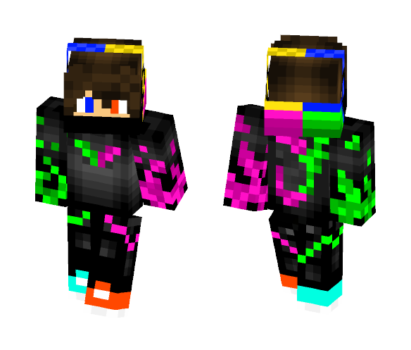 Pink And Green Fire?? - Male Minecraft Skins - image 1