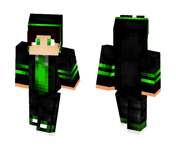 Green And Black Hoodie (Request) - Male Minecraft Skins - image 1