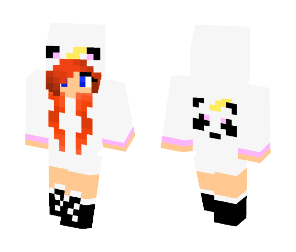A Girl With A Pandicorn Hoodie - Girl Minecraft Skins - image 1