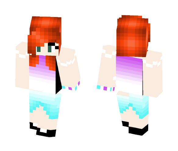 A Girl in A Ombre Dress - Girl Minecraft Skins - image 1