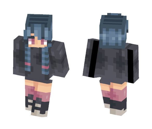 Blue Hair ~ Don't Care - Female Minecraft Skins - image 1