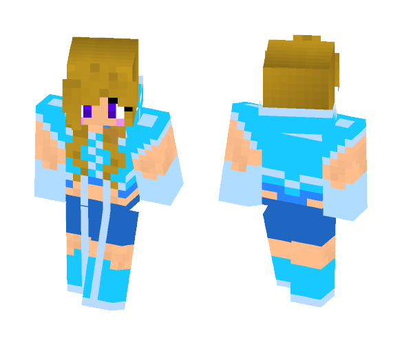 Blue Hoodie - Female Minecraft Skins - image 1