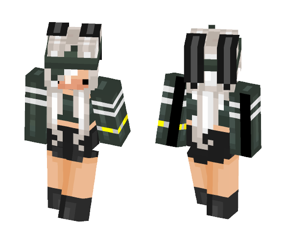Cute Chibi Silver Bunny Girl - Cute Girls Minecraft Skins - image 1