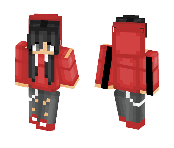 Girl With red Hoodie - Girl Minecraft Skins - image 1