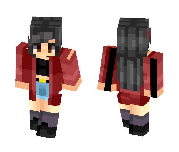 Red cardigan - Female Minecraft Skins - image 1