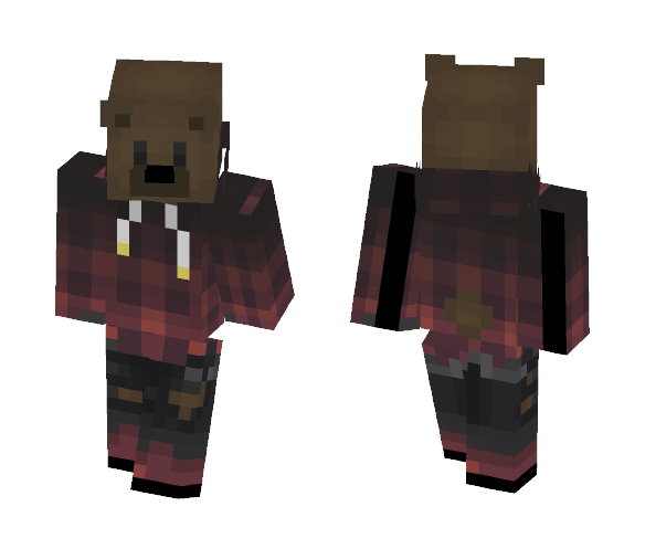 Red Plaid Bear - Male Minecraft Skins - image 1