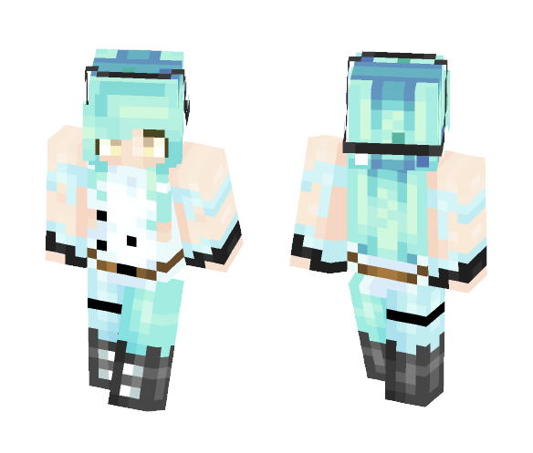 OC - Aquamarine o(^∀^*)o - Female Minecraft Skins - image 1