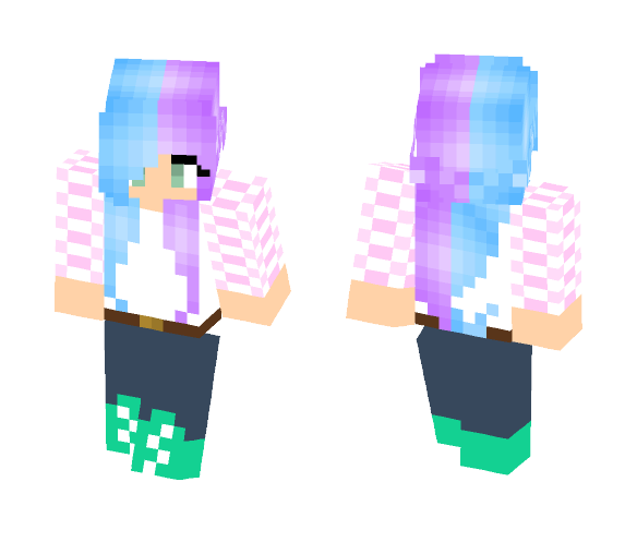 Tie Dye Hair Girl - Color Haired Girls Minecraft Skins - image 1