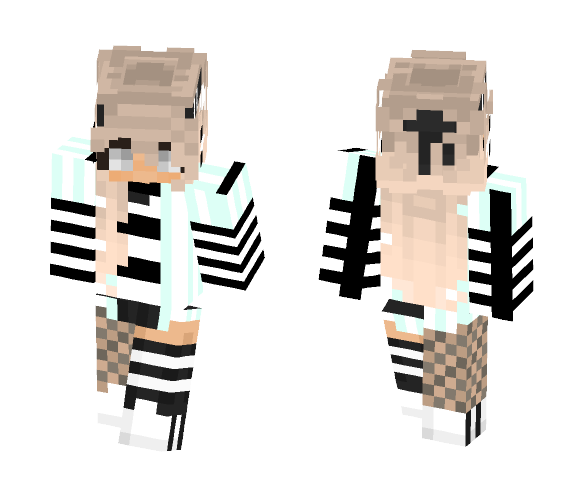 Mint Stripes - Female Minecraft Skins - image 1