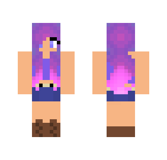 cute girl with purple hair - Color Haired Girls Minecraft Skins - image 2