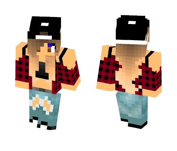 cute girl with crop top - Cute Girls Minecraft Skins - image 1