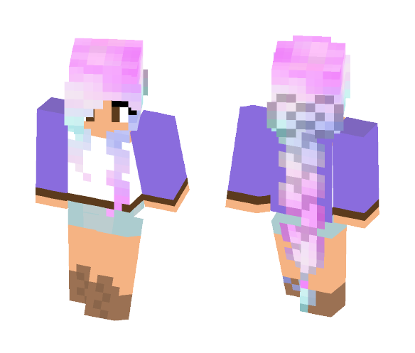 Pastel hair girl - Color Haired Girls Minecraft Skins - image 1