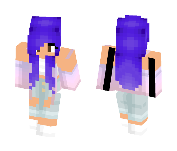 Cute Girl with Purple Hair - Color Haired Girls Minecraft Skins - image 1