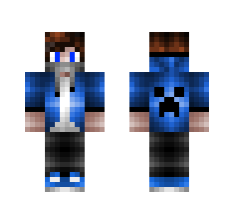Blue Creeper Hoodie Teen - Male Minecraft Skins - image 2