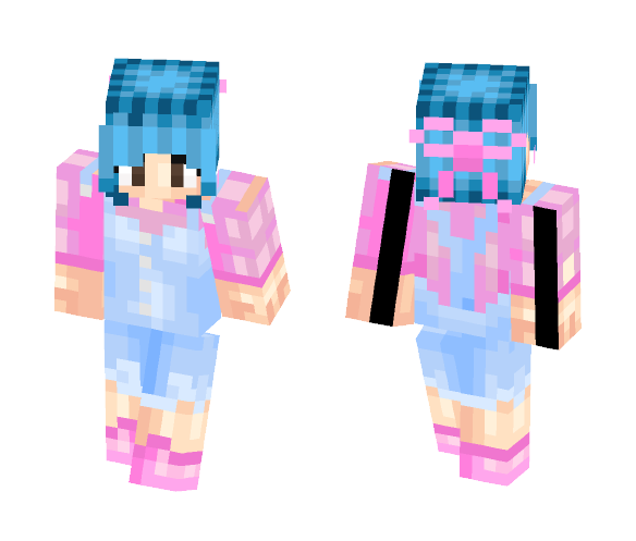 Pastel Girl With Overalls - Girl Minecraft Skins - image 1