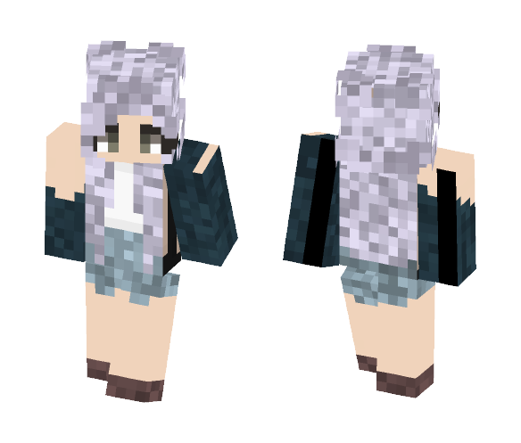 Girl 2 purple hair - Color Haired Girls Minecraft Skins - image 1