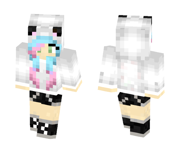 Acryllia pink and blue panda - Female Minecraft Skins - image 1