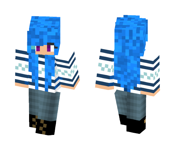 Cute Blue Winter Girl - Cute Girls Minecraft Skins - image 1