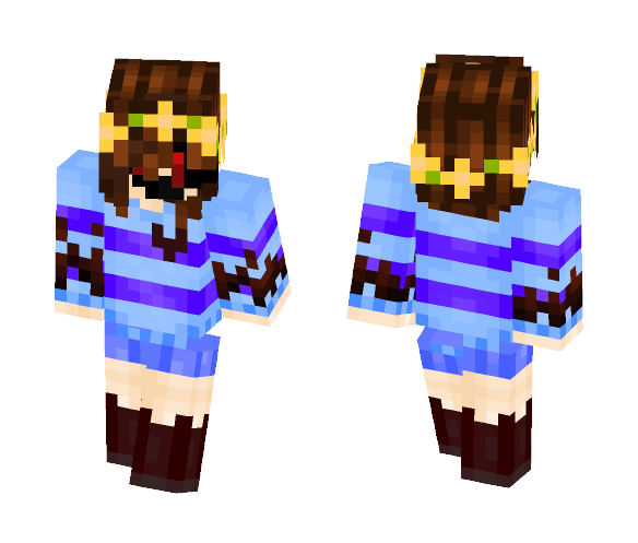 ColorShift Scary Face Frisk - Male Minecraft Skins - image 1