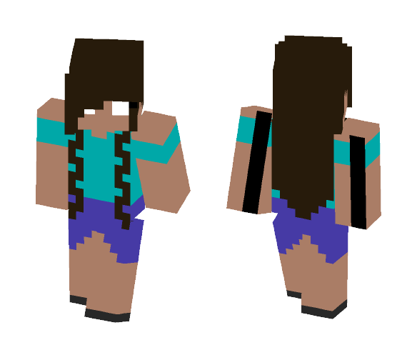 Cartoon herobrine girl - Girl Minecraft Skins - image 1