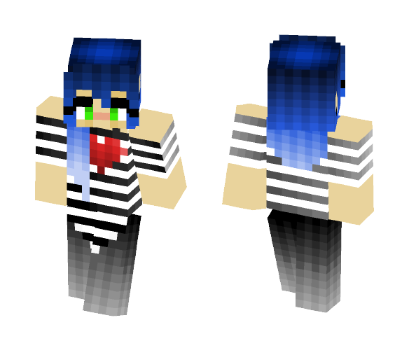 Girl Blue Hair Happy - Color Haired Girls Minecraft Skins - image 1