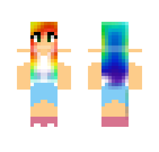 Rainbow Hair Girl - Color Haired Girls Minecraft Skins - image 2