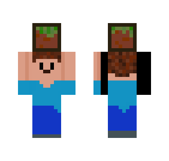 8bit Steve With Grass - Male Minecraft Skins - image 2