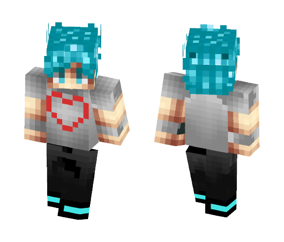 Frozen Guy With Loving Heart - Male Minecraft Skins - image 1