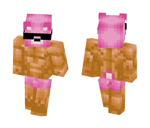 Pink Bear Bodybuilder - Male Minecraft Skins - image 1