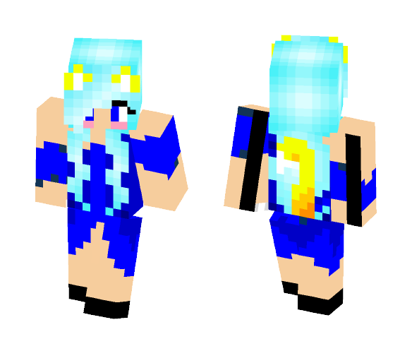 Blue Meif Wai Cat Girl - Cat Minecraft Skins - image 1