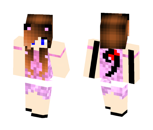 Cat Girl With pink dress - Cat Minecraft Skins - image 1