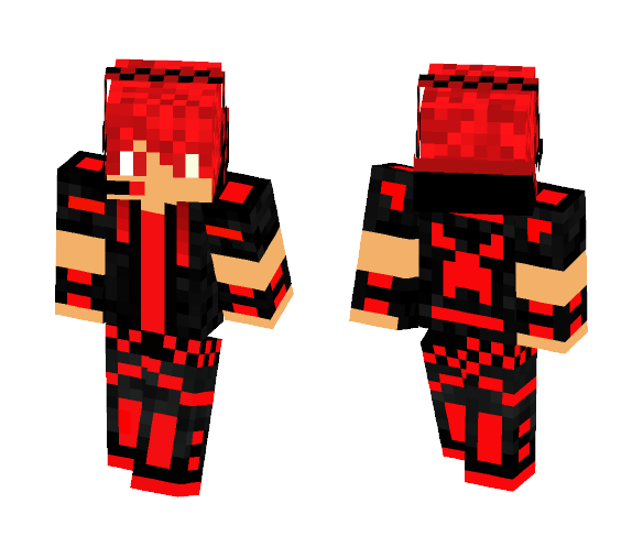 Red Creeper Hoodie - Male Minecraft Skins - image 1