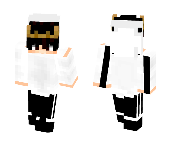 White Hoodie & Crown - Male Minecraft Skins - image 1