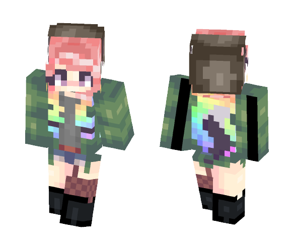 Rainbow Braids - Female Minecraft Skins - image 1