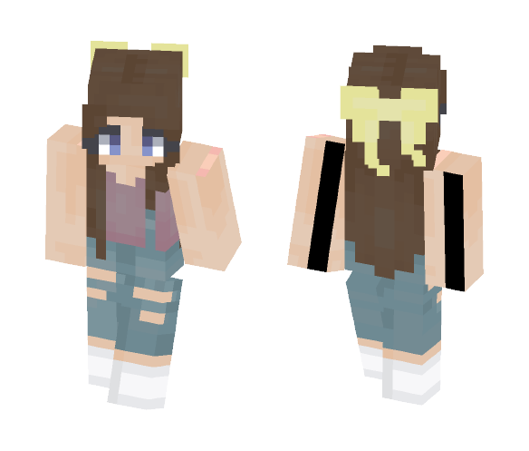 Ripped jeans with a Ripped heart - Female Minecraft Skins - image 1