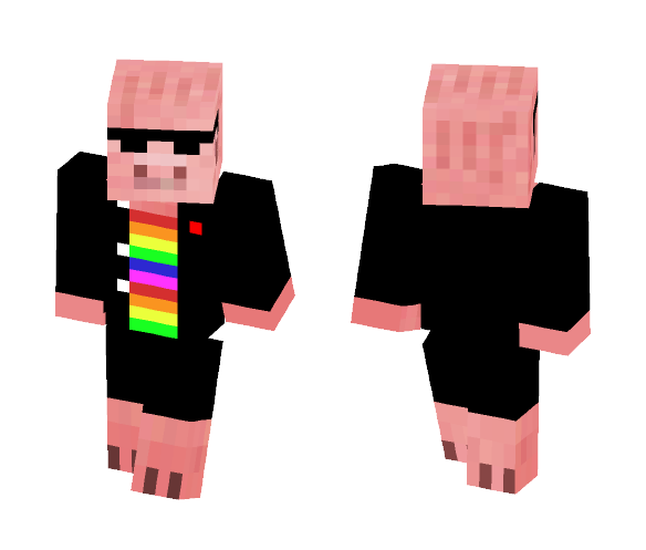 Suit w/ rainbow shirt piggy