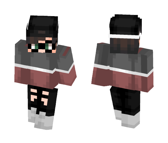 Boy With White Black And Red Shirt - Boy Minecraft Skins - image 1