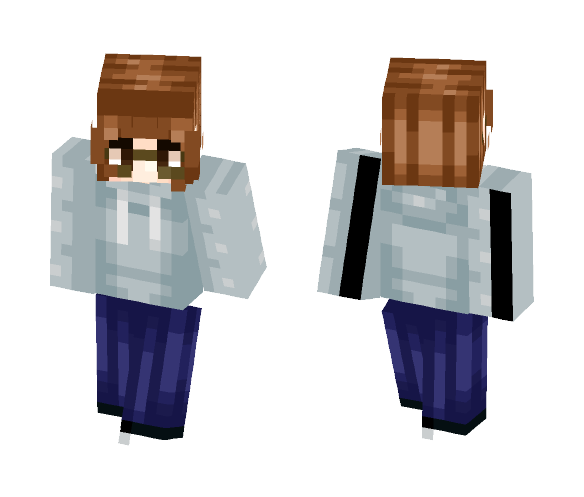 + smol boi in a gray hoodie + - Male Minecraft Skins - image 1