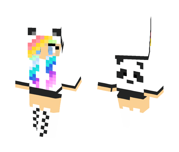 Rainbow Panda Girl - Girl Minecraft Skins - image 1