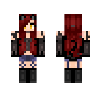 Cute Red & Black Neko - Female Minecraft Skins - image 2