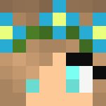 Cute Green Crop Top W/ Blue Flowers - Female Minecraft Skins - image 3