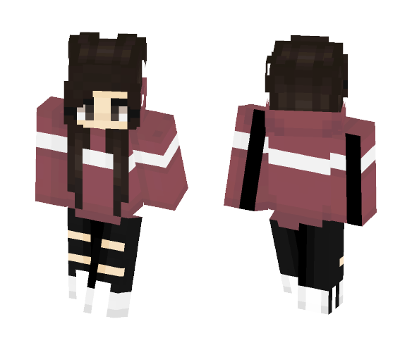 striped hoodie n stuff - Female Minecraft Skins - image 1