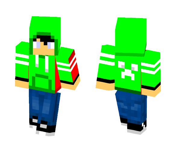 Baseball Boy with green hoody - Boy Minecraft Skins - image 1