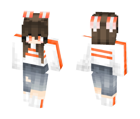 Peach Bunny - Female Minecraft Skins - image 1