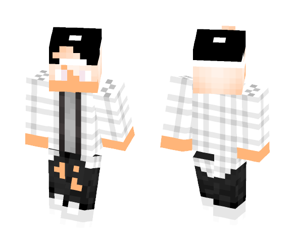 Boy With White Flannel - Boy Minecraft Skins - image 1