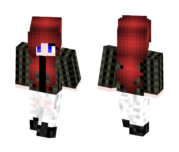Emo Girl w/ Red Hair - Color Haired Girls Minecraft Skins - image 1