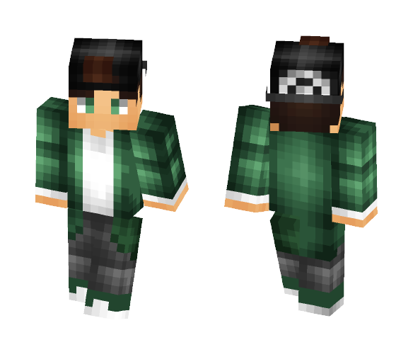 Green Coat and Hat - Male Minecraft Skins - image 1